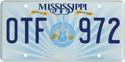 MS license plate OTF972