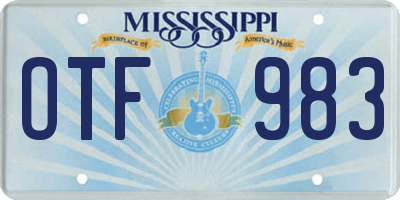 MS license plate OTF983