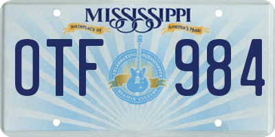 MS license plate OTF984