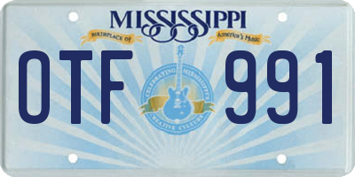 MS license plate OTF991