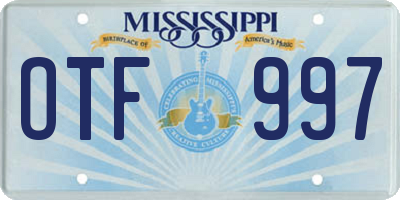 MS license plate OTF997