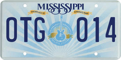 MS license plate OTG014
