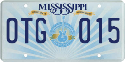 MS license plate OTG015