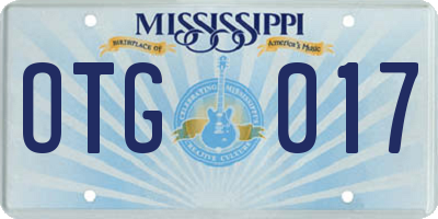 MS license plate OTG017