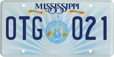 MS license plate OTG021