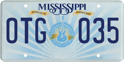 MS license plate OTG035