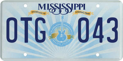 MS license plate OTG043