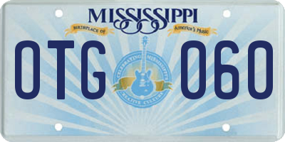 MS license plate OTG060