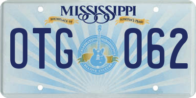 MS license plate OTG062