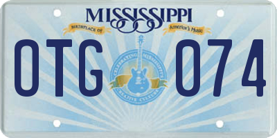 MS license plate OTG074