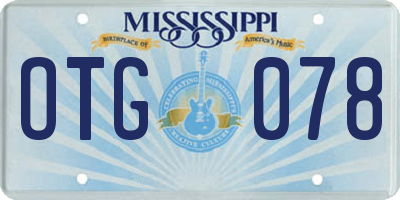 MS license plate OTG078