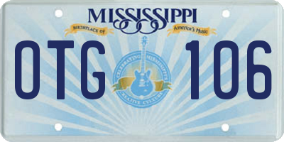 MS license plate OTG106