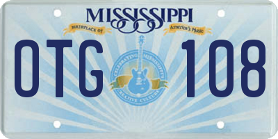 MS license plate OTG108