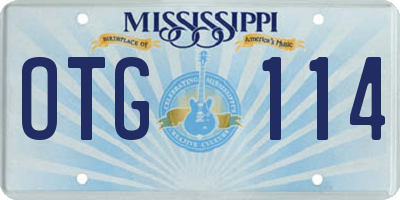 MS license plate OTG114