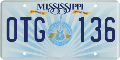 MS license plate OTG136