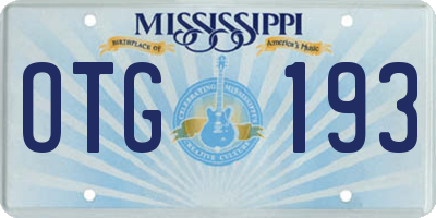 MS license plate OTG193
