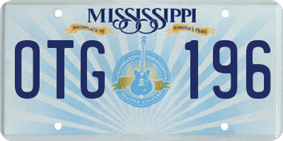 MS license plate OTG196