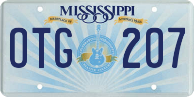 MS license plate OTG207