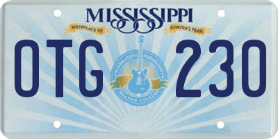 MS license plate OTG230
