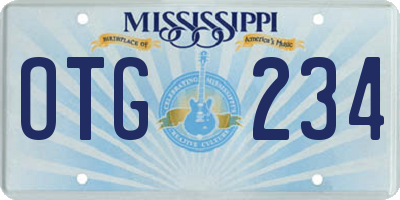 MS license plate OTG234