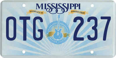 MS license plate OTG237