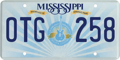 MS license plate OTG258