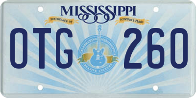 MS license plate OTG260