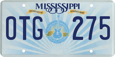 MS license plate OTG275