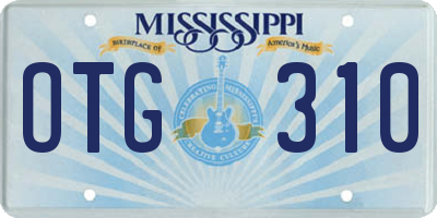 MS license plate OTG310