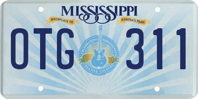 MS license plate OTG311