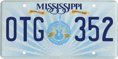 MS license plate OTG352