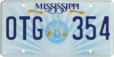 MS license plate OTG354