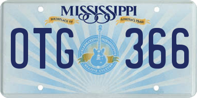 MS license plate OTG366