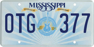 MS license plate OTG377