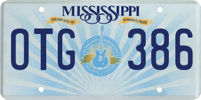 MS license plate OTG386