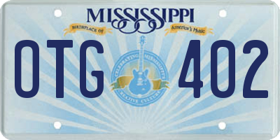 MS license plate OTG402