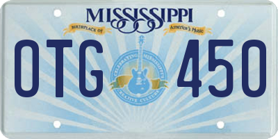 MS license plate OTG450