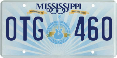 MS license plate OTG460