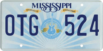MS license plate OTG524