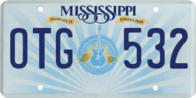 MS license plate OTG532