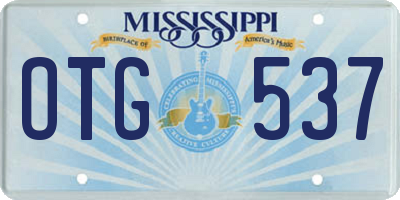 MS license plate OTG537