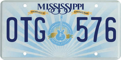 MS license plate OTG576