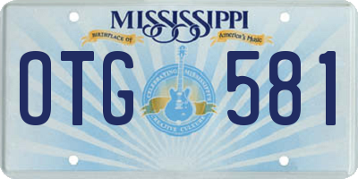 MS license plate OTG581