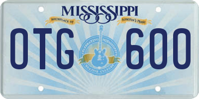 MS license plate OTG600