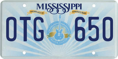 MS license plate OTG650