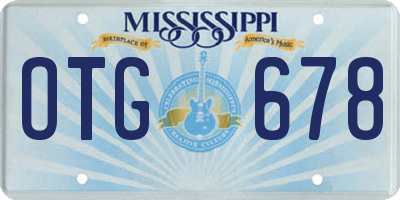 MS license plate OTG678