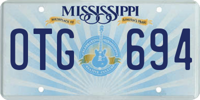 MS license plate OTG694