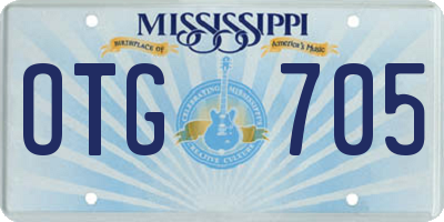 MS license plate OTG705