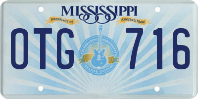 MS license plate OTG716