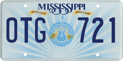 MS license plate OTG721